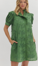 FLORAL APPLIQUÉ FRONT BUTTON DRESS