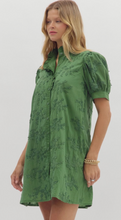 FLORAL APPLIQUÉ FRONT BUTTON DRESS