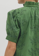 FLORAL APPLIQUÉ FRONT BUTTON DRESS