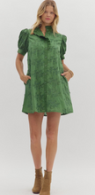 FLORAL APPLIQUÉ FRONT BUTTON DRESS