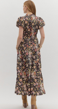 CHOCOLATE FALL FLORAL MIDI DRESS