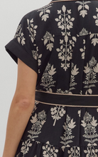 BOTANICAL BELTED MIDI DRESS