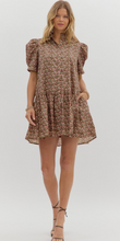LATTICE FLORAL PRINTED MINI DRESS