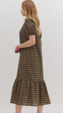 BLOCK FLORAL PRINTED MIDI DRESS