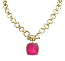 GEMSTONE PENDANT TOGGLE CHAIN NECKLACE
