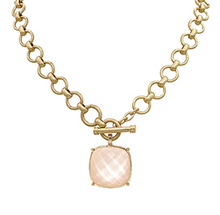 GEMSTONE PENDANT TOGGLE CHAIN NECKLACE