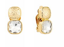 GEMSTONE SQUARE CLIP ON EARRINGS (MORE COLORS)
