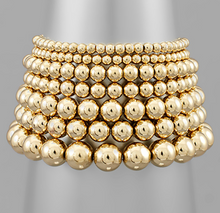 BALL BRACELET SET OF 5  - MATTE GOLD