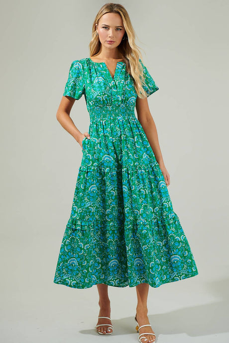 ALINA FLORAL PALMER POPLIN MAXI