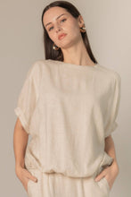 P.CILL LINEN ELASTIC WAIST TOP