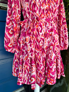 PINK ABSTRACT SWING DRESS