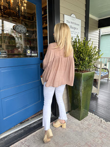 DOLMAN GAUZE BUTTON TOP - COCO