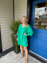 LONG SLEEVE SHIFT DRESS (NAVY)