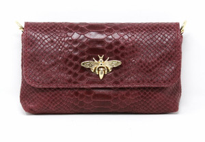 ITALIAN LEATHER BEE CLUTCH