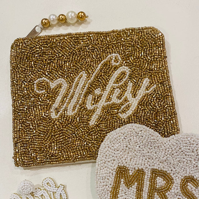 WIFEY BEADED COIN PURSE