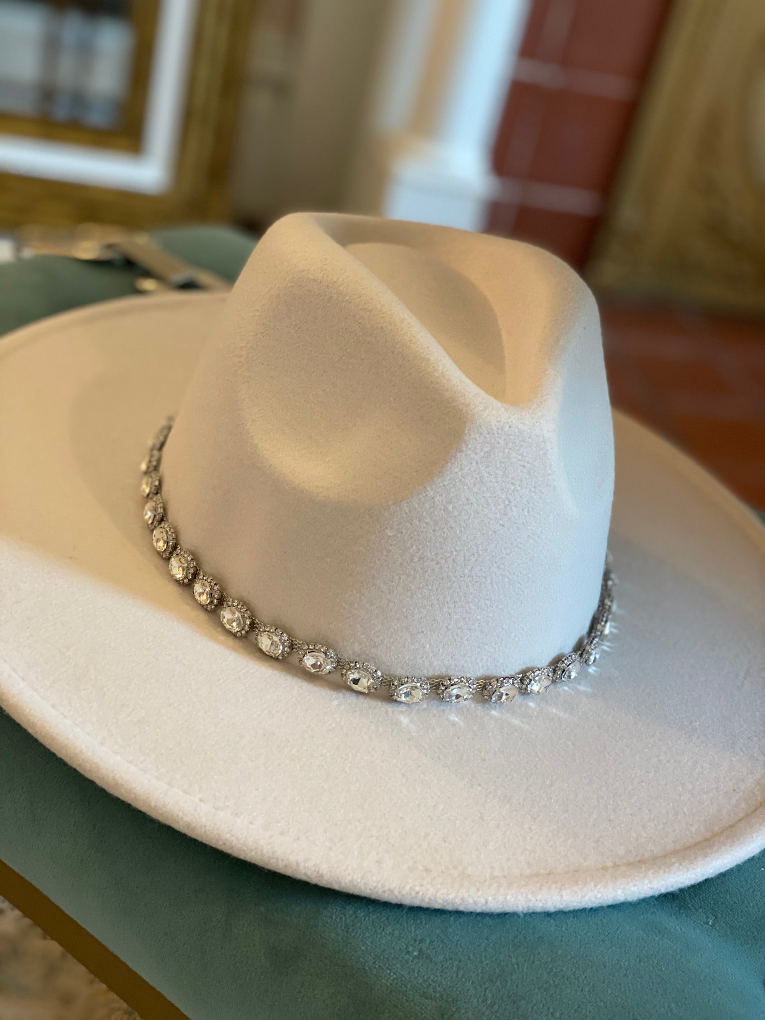 White Rhinestones Hatband - Rock'Em