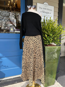 LEOPARD MIDI SKIRT